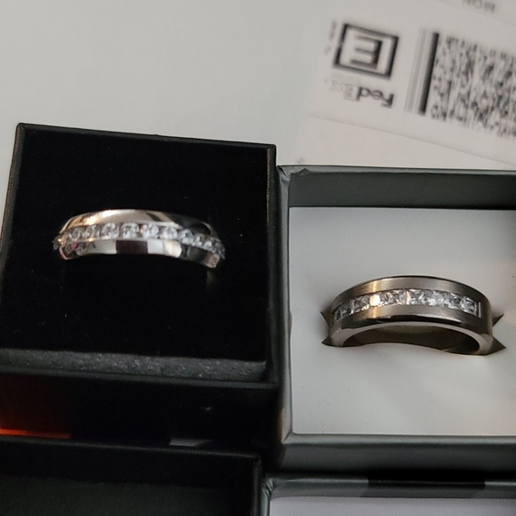 Other - Mens Sterling Silver CZ Ring Size 10